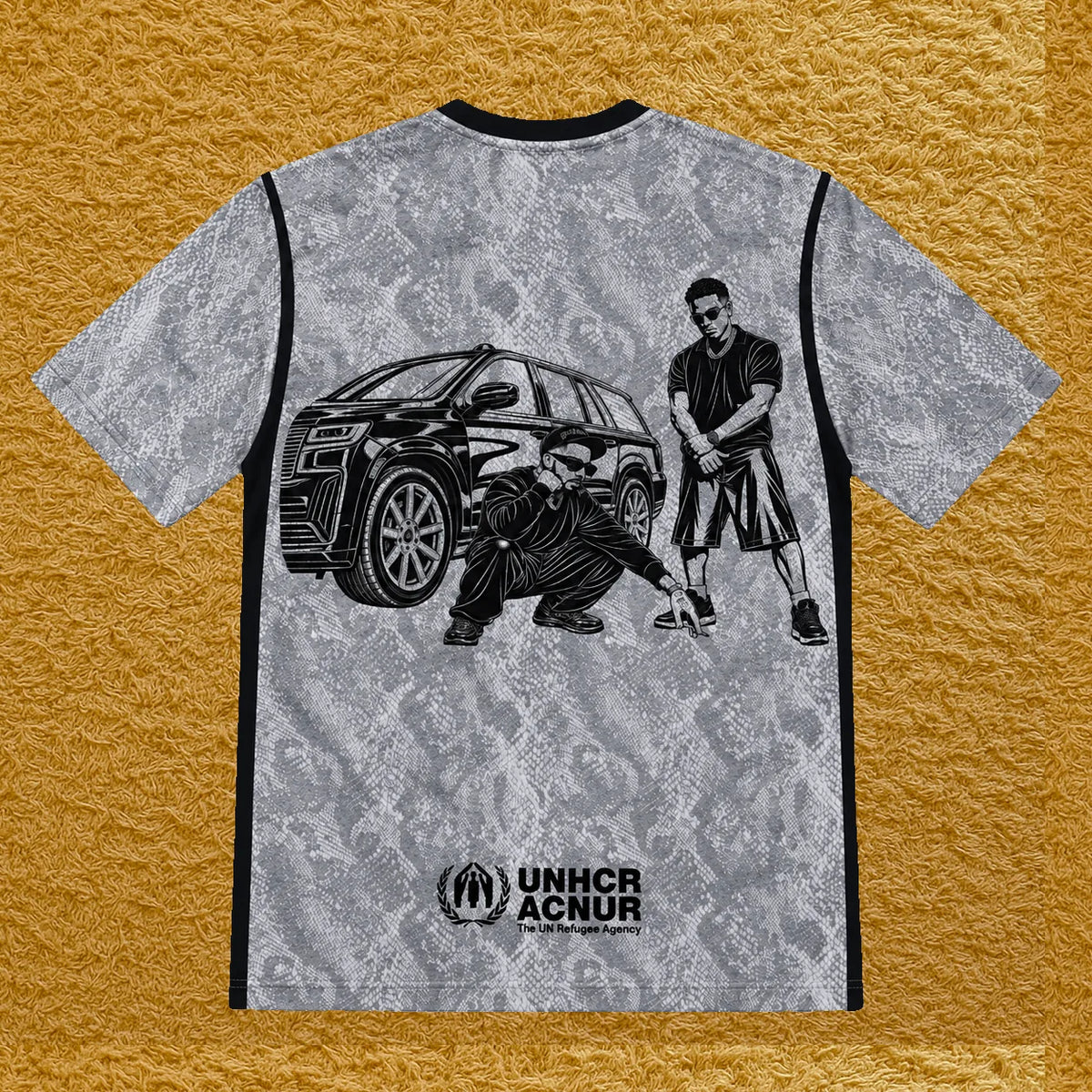 Camiseta Barcelona edición Jc Reyes y Myke Towers, vista trasera