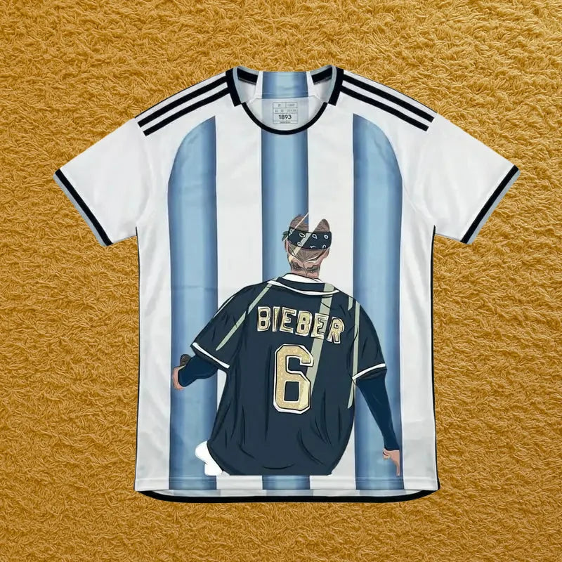Camiseta Selección de Argentina edición Justin Bieber, vista trasera