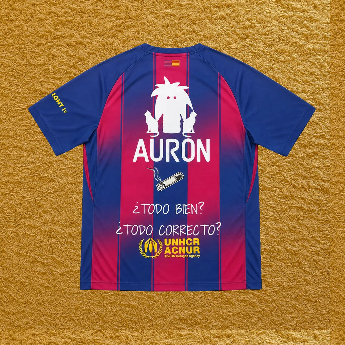 Camiseta Barcelona edición AuronPlay, vista trasera