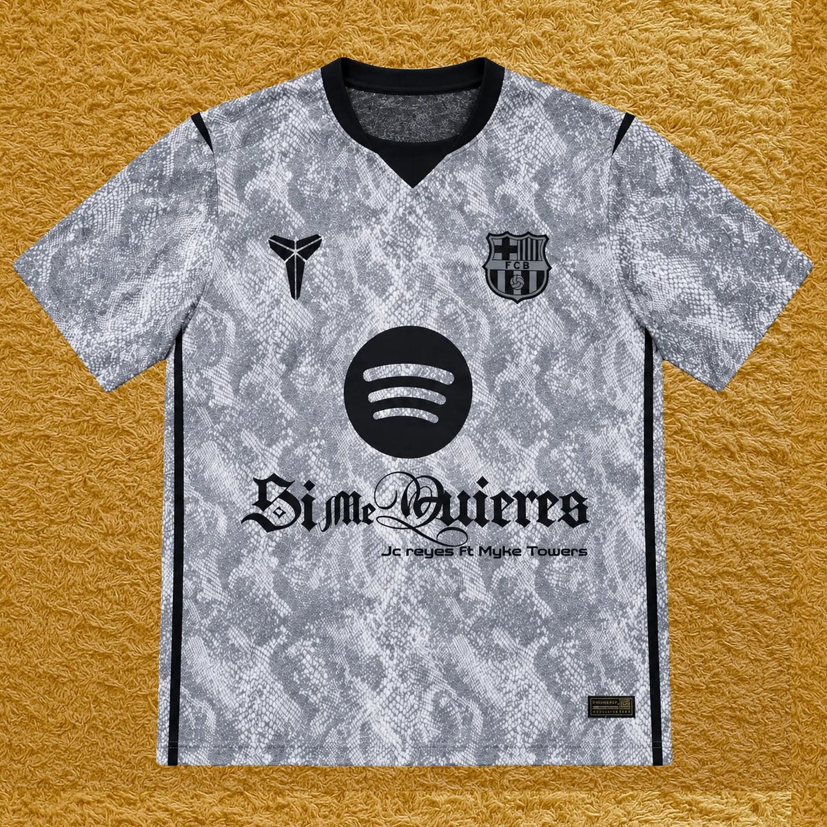 Camiseta Barcelona edición Jc Reyes y Myke Towers, vista frontal