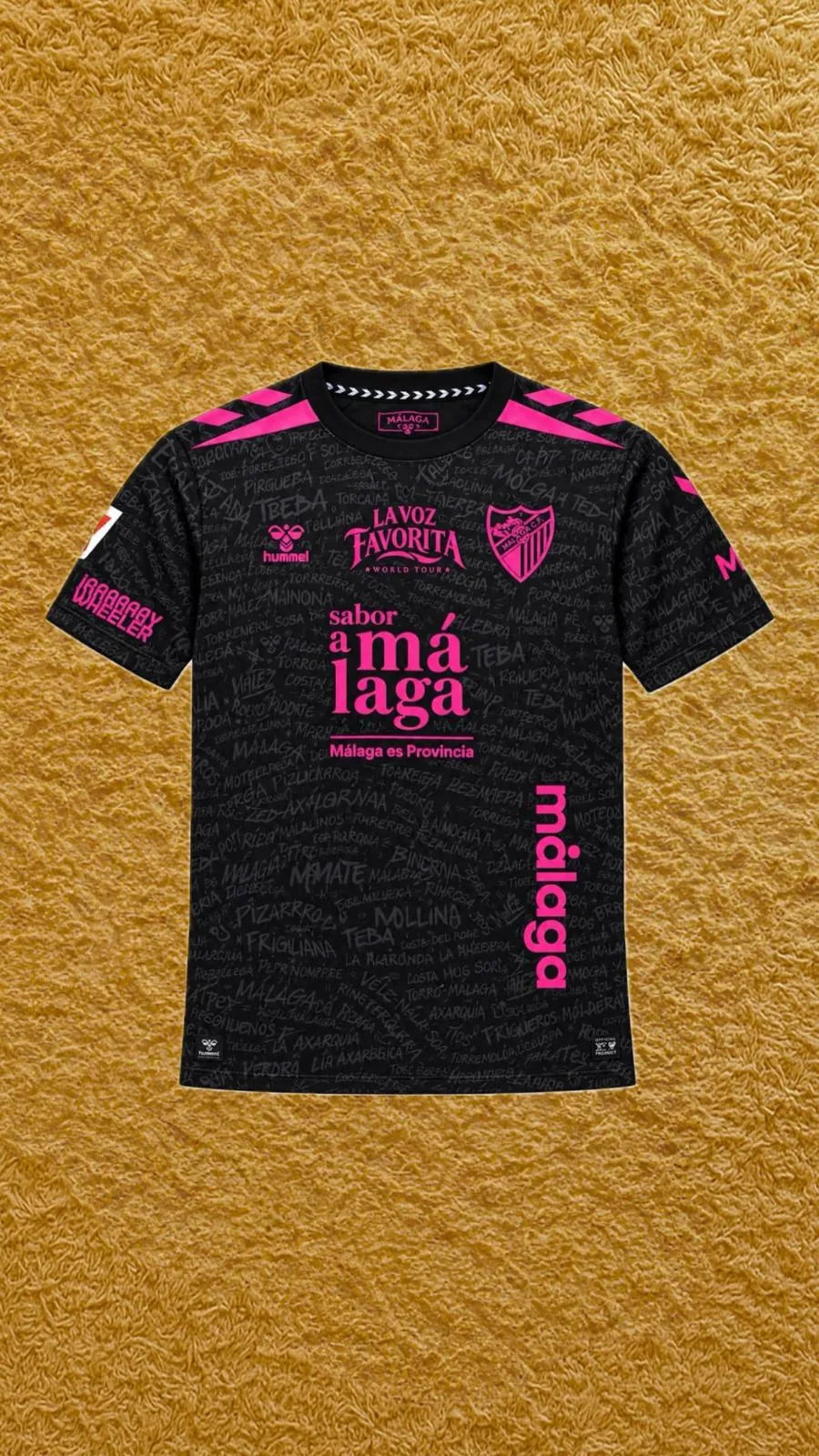 Camiseta Málaga edición Jay Wheeler, vista frontal