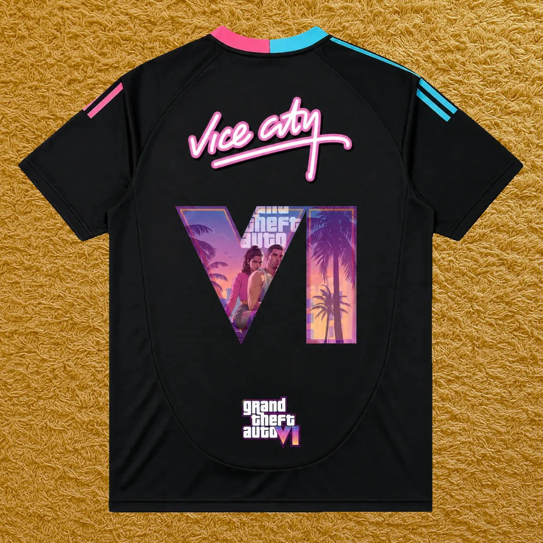 Camiseta Miami edición GTA VI & Vice City, vista trasera