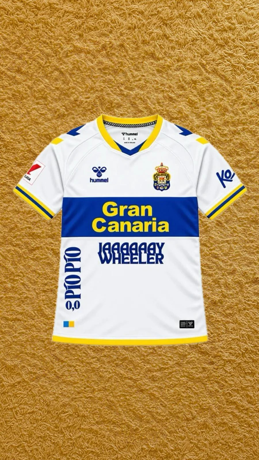 Camiseta UD Las Palmas edición Jay Wheeler, vista frontal