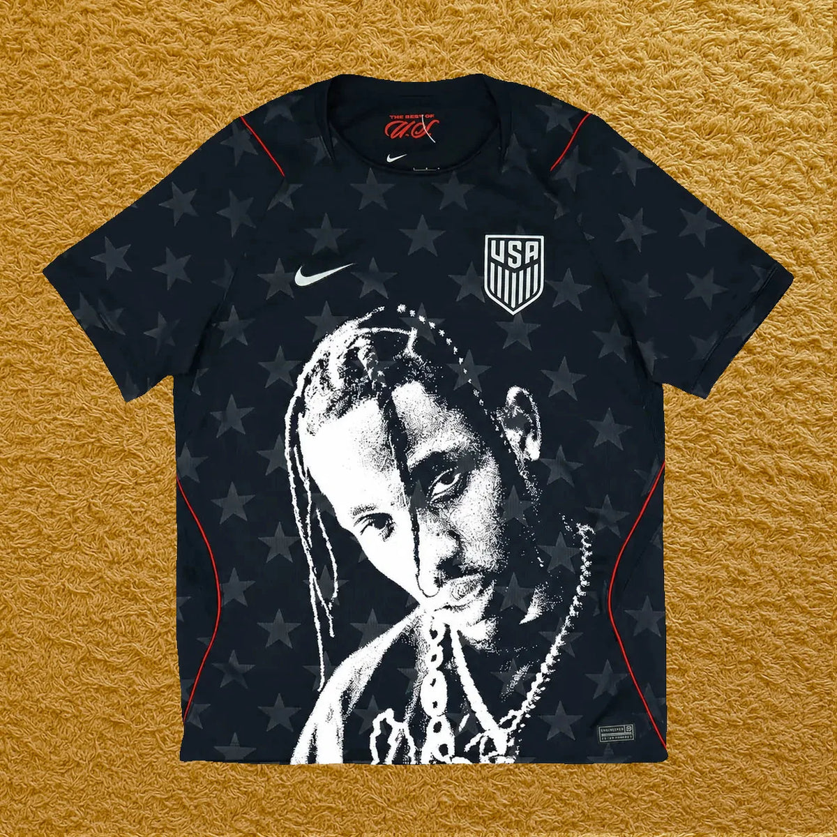 Camiseta USA edición Travis Scott, vista frontal